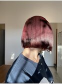 ボブ×レッドカラー