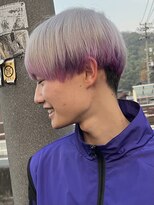 ヘアショップ ホップエム(HAIR SHOP HOP M)&nbsp;ツートンカラー/紫/ホワイトシルバー/マッシュ