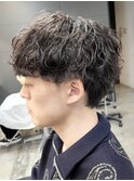 緩め波巻きパーマメンズマッシュ波巻きスパイラルパーママッシュ