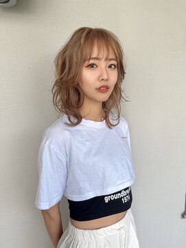 ワンズ リー 上大岡店(One's ly) レイヤーカット/ウェットヘア/オリーブベージュ[上大岡]