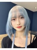 ホワイト×水色