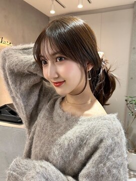 サンド 池袋 2nd(sand) 韓国風顔周り小顔レイヤーカット/黒髪地毛風カラー/池袋