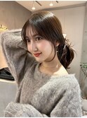 韓国風顔周り小顔レイヤーカット/黒髪地毛風カラー/池袋