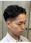 ビジネスマンオールバックパーマ