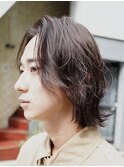 渋谷スパイラルパーマメンズボブウルフカットニュアンスパーマ