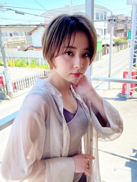 ハピネス 王寺店(Happiness) 丸みショートアッシュカラー　奈良ショート20代30代40代50代