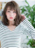 千早/髪質改善/オリーブグレー!大人ガーリーウェーブミディアムd