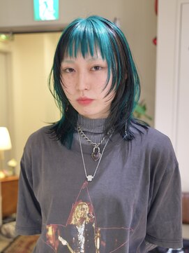 ノル 栄矢場町(nol) デザインレイヤーカット×ターコイズデザカラ