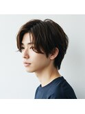 メンズカット/爽やかに動くフェザーパーマ/センターパート/越谷