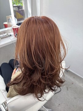 イロウ 山口どうもん店(IROW) ダブルカラー/ミディアムレイヤー/オレンジベージュ