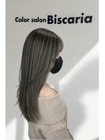 カラーサロンビスカリア 相模原エリア 淵野辺駅店(Color salon Biscaria)&nbsp;艶々ロングレイヤー白髪ぼかしハイライト