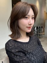 ノイ 銀座(noi)&nbsp;顔周りレイヤーカットくびれヘアミルクティーベージュカラー韓国