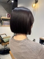 ラボヌールヘアーパルフェ 大宮西口店(La Bonheur hair parfait) 切りっぱなしbob/モーヴブラウン/艶カラー