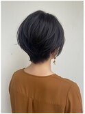 大人可愛い30代40代50代ナチュラル丸みショートグレージュ