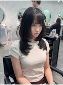 韓国レイヤーカット/顔周り/ブルーブラック【古荘竜生】