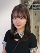ミニヨン バイ ハピネス 高の原店(mignon by Happiness) レイヤーカット ブリーチなし 顔まわり チョコブラウン