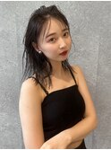 三軒茶屋_レディース_セミロング_ウェット_ストレート_小顔_