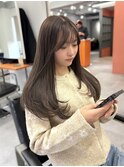 ブリーチなしダブルカラーレイヤーカットミルクティーベージュ