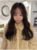 セミロング/顔周りカット/巻き髪