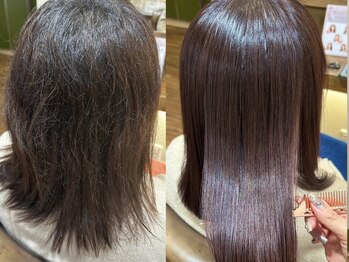 アグリーワンコスメティックスルーム(AGREE One Cosmetics Room)の写真/まっすぐ過ぎない自然なストレートが叶うAGREEの縮毛矯正！ダメージレスで硬くならず柔らかな質感に＊