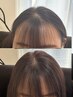 前髪カット+白髪染め+アップエクステ200本