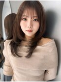 ミディアムレイヤー/透明感カラー/グレージュ/韓国風/横浜駅