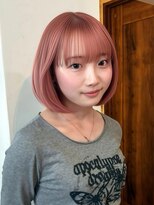 ロティー 天神(loty)&nbsp;ボブ ハイトーン ブリーチ ダブルカラー ピンクベージュ 20代