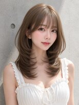 ユーフォリア 渋谷グランデ(Euphoria SHIBUYA GRANDE)&nbsp;ヘーゼルベージュミディアムレイヤーシースルーバング