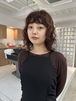 フォンセ(fonce)&nbsp;ミディアムレイヤーパーマ×秋っぽオレンジブラウン
