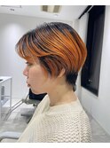 【YOKE】インスタ人気ブリーチカラーオレンジハンサムショート