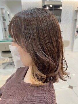 ヴィーヴォ 天六店(VIVO) 【VIVO】インナーカラー ナチュラルブラウンベージュ ボブ