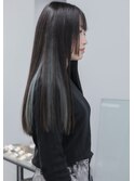 ブルーグリーンのコントラストインナーカラー