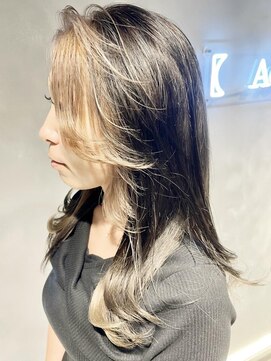 アコ(Aco) フェイスフレーミング/ミルクティーベージュ/グレージュ