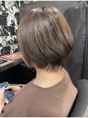 大人丸みショート×襟足長め×ヘルシーカラー×髪質改善