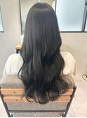 シアーカラーダークグレージュ＊ロングヘア赤み消しカラー
