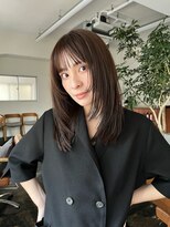 レイヤーカットグレージュカラーミディアム♪