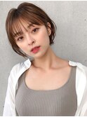 前髪 ネビージュ ボブルフ 黒髪 ワンレン 小顔 "