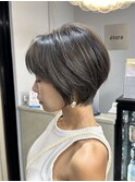 小顔◎ ネビージュ 大人くびれショートカット前髪あり