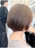 表参道髪質改善カラーハンサムショートボブアッシュブラウン30代