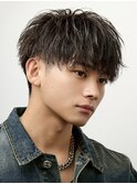 メンズショートツイストスパイラルパーマラウンドマッシュ