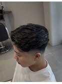 ラフカール　毛流れセンターパート　リバースセンターパート