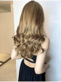 《GRANDLINE松本》レイヤーロング外国人風、ハイトーンベージュ