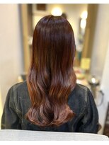 ヘアリゾート粋 ウナム 新宿東口店(enam)&nbsp;ロング/レッド/ブラウン/ブリーチなし/ツヤ髪/韓国風/韓国巻き