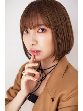 アッシュ 池袋店(Ash) 10代20代30代『ミルクティーベージュのあごラインボブ』＃池袋駅