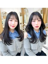 アフロートリノ(AFLOAT Leino)&nbsp;2wayバング 韓国前髪 シースルー ミディアム くびれヘア　顔周り