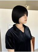 切りっぱなしボブ顔まわりカット