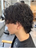 波巻きパーマメンズパーマメンズヘアツーブロックツイストパーマ