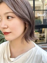 ナチュラル小顔前髪あり後れ毛サイドバング結べるボブくびれヘア