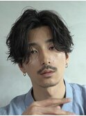 緩めシャドウパーマ渋谷メンズマッシュ波巻きスパイラルパーマ