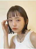 切りっぱなしボブエアリーロング美髪ピンクブラウン